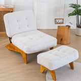 MAXYOYO Adjustable Accent Chair with Ottoman, Thick Cushion Seated Lounge Chair Reclining Chair for Living Room, Cozy Recliner and Footrest Set, Beige MAXYOYO