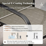 HERA'S HOUSE 9 Pieces Patio Dining Set, 8 x Brown Textilene Patio Chairs and 1 x 83 Large Rectangle Dining Table, Outdoor Furniture Set for Deck Garden Backyard Lawn Poolside HERA'S HOUSE