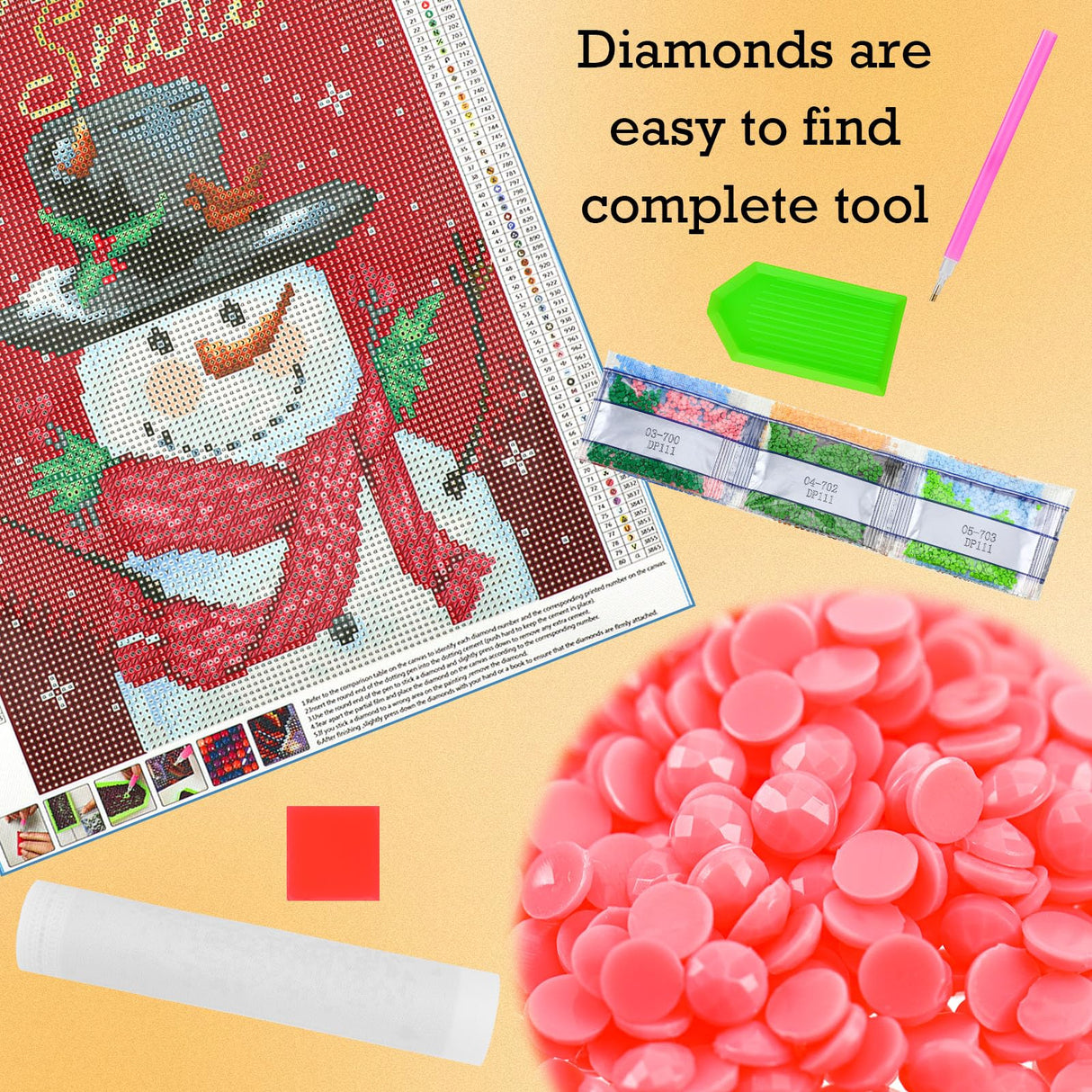 Qeeenar 20 Pcs DIY Diamond Art Kits 5D Diamond Painting Kits for Adults Spring Summer Mother's Day Gifts Decoration Dots Paintings for Beginners, 12 x 16 Inch (Seasonal) Qeeenar