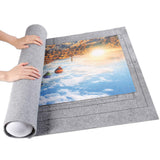Jigsaw Puzzle Mat Roll Up - 3000 Pieces Large Gray Puzzles Saver Board for Adults Kids, Storage and Transport Keeper Saver Accessories Table Portable Holder Organizer Board Pad Gifts (Gray) Genovega