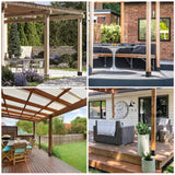 AXWHYS 6x6 Post Base 4 Pcs, (Inner Size 5.6x5.6) Post Brackets Kit, Heavy Duty Black Metal Powder-Coated Post Anchor Outdoor Framing Module Fit for Support Deck Base Plate Pergola Brackets Fence Kit…… AXWHYS