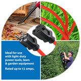 Clear Power 50 ft Outdoor Extension Cord 16/3 SJTW, 3-Prong Grounded Plug, Orange, Water & Weather Resistant, Flame Retardant, General Purpose Power Cord for Lawn & Garden, DCOC-0117-DC Clear Power