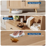 GarveeHome Tall Bookshelf with Storage Cabinet, 72.4" Wood Bookcase with Doors, Drawer & Open Shelves, Freestanding Display Bookshelves for Home Office, Living Room, Bedroom, Kitchen GarveeHome