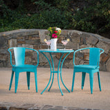 Christopher Knight Home Lourdes Iron Bistro Set, 3-Pcs Set, Matte Teal Christopher Knight Home