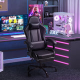 Homall Gaming Chair, Video Game Chair with Footrest and Massage Lumbar Support, Ergonomic Computer Chair Height Adjustable with Swivel Seat and Headrest (Dark Black) Homall