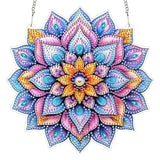 Bimkole Mandala Flower Diamond Art Hanging Kit for Adult, DIY 5D Diamond Art Window Pendant, Acrylic Crystal Art Hanging Ornament Home Wall Garden Front Door Sign Outdoor Decor 7.8x7.8 Inch Bimkole