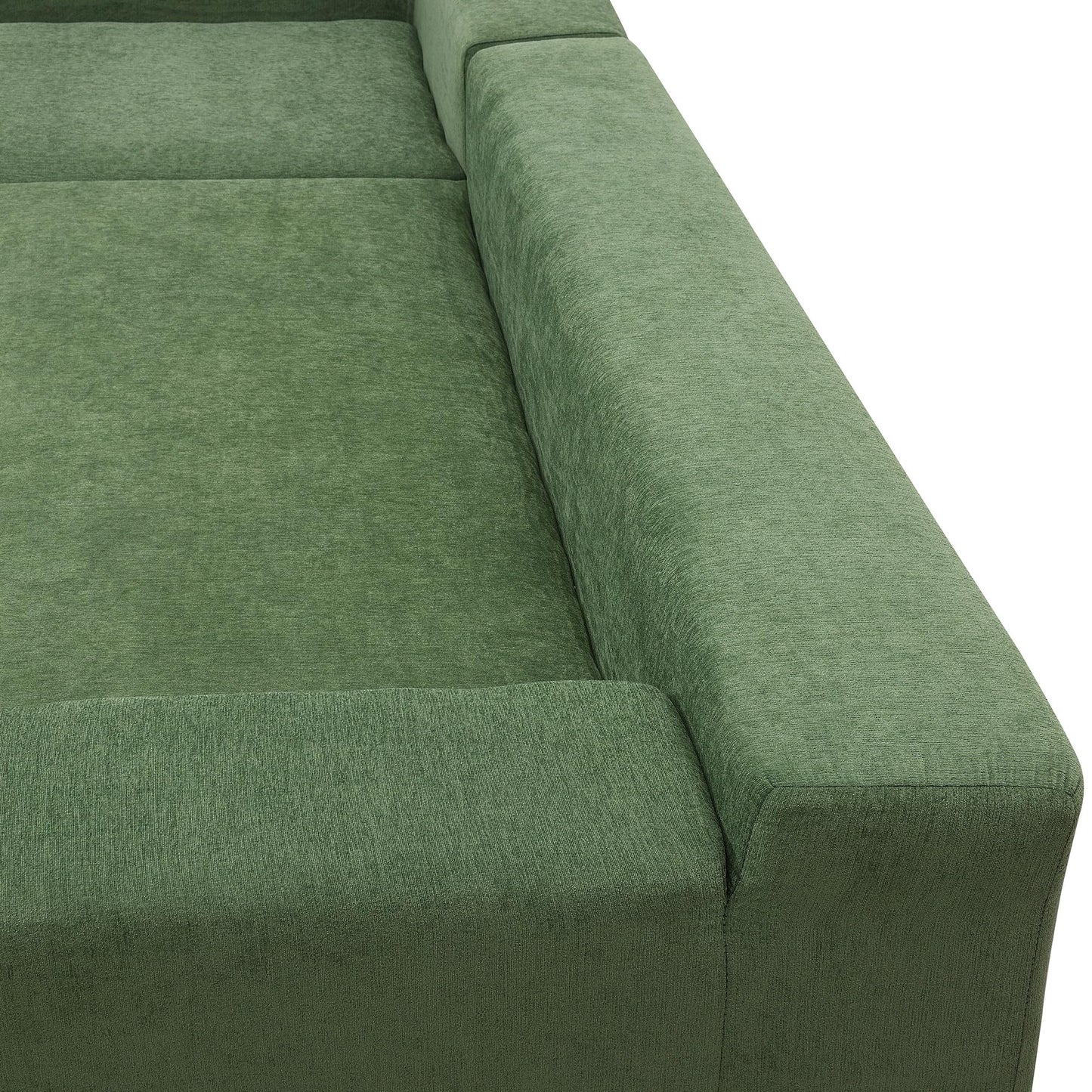 P PURLOVE Modern Sectional Sofas for Living Room, Modular L-Shape Couch, Upholstered Sleeper Sofa for Bedroom, Salon, 2 PC Free Combination, Green