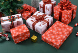 Sikiweiter Christmas Wrapping Paper Rolls -Mini Roll 17 Inch X 33 Feet - Reversible Plaid Reindeer and Snowflake Design Wrapping Paper(Christmas) Sikiweiter