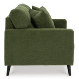 Signature Design by Ashley Bixler Mid-Century Modern Tufted Loveseat with 2 Toss Pillows, Green Signature Design by Ashley