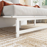 jurmiture Full Size Murphy Bed with USB Port and Removable Shelves on Each Side, Solid Pine Murphy Cabinet Bed for Home Office, Guest Room, White jurmiture