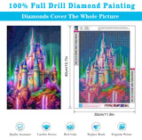Meothan 5D Diamond Painting Kits for Adults, DIY Castle Diamond Art Painting Kits for Beginner, Full Drill Gem Art Painting Crafts for Home Wall Decor Gift 12‘’x16‘’ Meothan