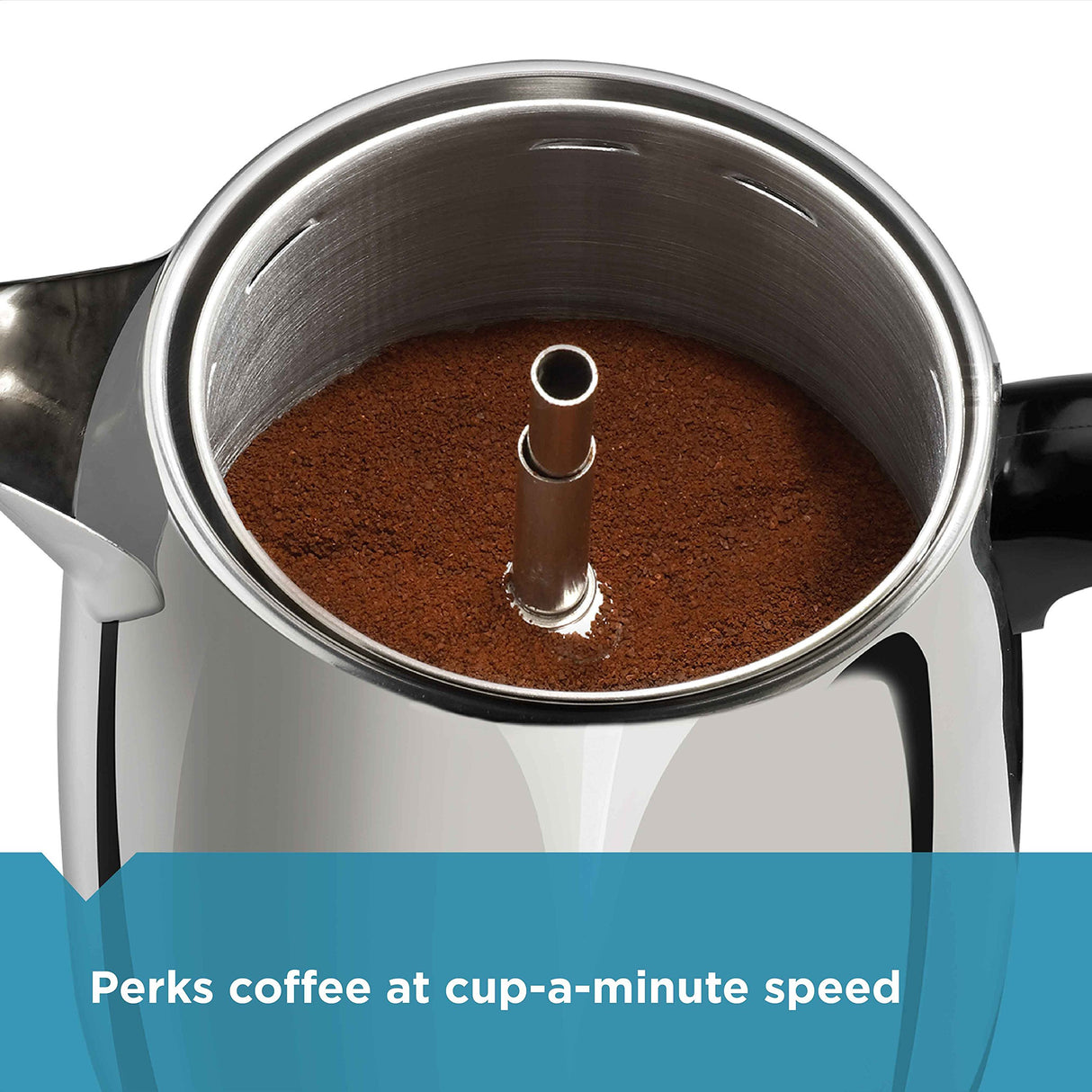 Farberware 12 Cup Electric Coffee Percolator, Coffee Maker with Stainless Steel Basket, Automatic Keep Warm, No-Drip Spout Farberware