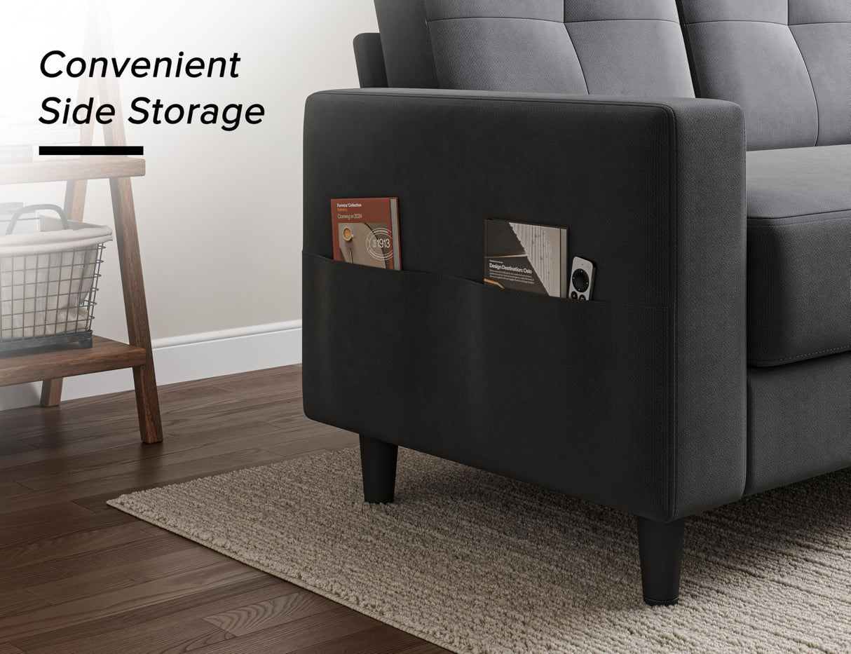 Txtin's Loveseat Sofa 53" Small Couches for Small Spaces 2 Seater Mini Couch for Bedroom Dark Grey Comfy Modern Love Seat for Apartment Office Living Room Txtin's