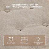 VOPEAK Storage Ottoman Coffee Table with Lift Top, Modern Square Coffee Table with Hidden Storage, Cotton and Linen Fabric Upholstered Ottomans, Cocktail Footrest Ottoman for Living Room, Walnut Brown VOPEAK