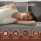 Maupvit 75” Loveseat Sofa with 2 Drawers, USB & Type-C Charging Port, Comfortable Linen Living Room Couch with Small Table Board, Upholstered Small Settee Fits Bedroom, Office, Grey Maupvit