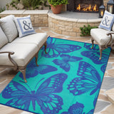 Uphome Outdoor Rug Waterproof 6x9 ft, Patio Plastic Straw Rugs for RV Camping, Reversible Butterfly Mat Outside, Indoor Outdoor Floor Carpet for Back Yard Deck Balcony Porch Beach Picnic Uphome