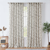 jinchan Floral Linen Blend Curtains for Living Room Black French Country Farmhouse 84 Inch Long Light Filtering Semi Sheer Kitchen Window Back Tab Curtains 2 Panels jinchan
