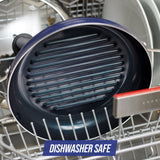 Blue Diamond 11" Grill Genie Pan, Diamond Infused Ceramic Nonstick with Lid, PFOA and PFAS-Free, Dishwasher & Oven Safe, Durable Cookware for Indoor Grilling, Searing, Versatile Cooking, Blue Blue Diamond