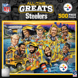 MasterPieces 500 Piece Sports Jigsaw Puzzle for Adults - NFL Pittsburgh Steelers All-Time Greats - 15x21" Masterpieces
