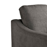 Serta® Armstrong 52" Soft Modern Sofa, Sloped Track Arms, Solid Wood Legs, Easy Assembly, Dream Coil® Comfort, Soft Woven Polyester Fabric, Gray Serta