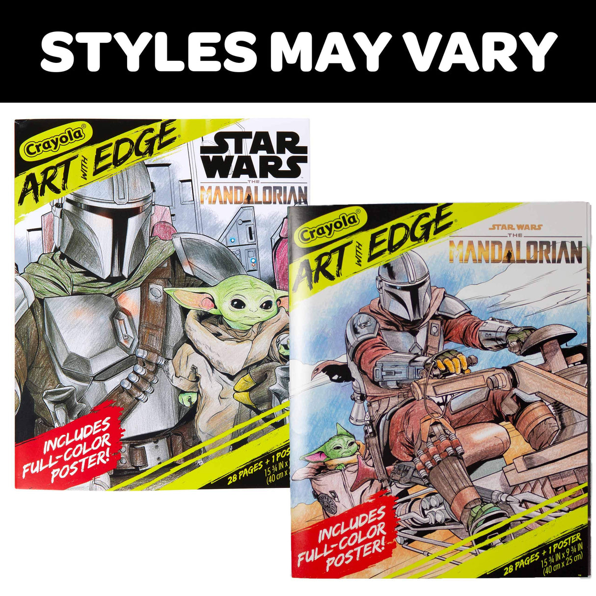 Crayola Mandalorian Coloring Book with Poster, Baby Yoda Featured, Styles Vary, 28 Pages Crayola