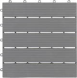 Interlocking Deck Tiles Pack - Snap Together Plastic Flooring | 12 x 12 Plastic Outdoor Flooring for Patio | Click Floor Decking Tile Outdoors Balcony Flooring, Wooden Parquet Flooring (8) Majestick Goods