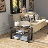 Simple Houseware Wood Top Shoe Storage Bench for Entryway, Rustic Brown Simple Houseware