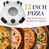 Baker’s Friend Electric Pizza Oven Indoor Countertop, 12 Inch Pizza Maker Machine for Home, Pizza Cooker & Pizza Grill, Premium Glazed Ceramic Stone Pizza Oven, Creamy White Baker's Friend