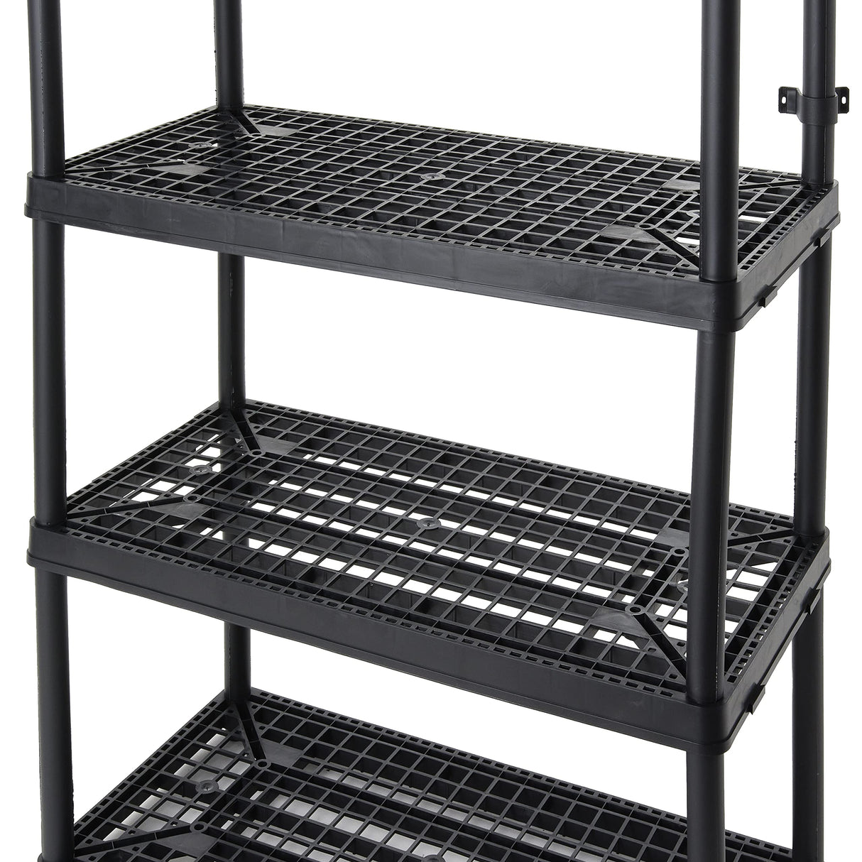 Gracious Living 4 Shelf Fixed Height Ventilated Heavy Duty Storage Unit 18 x 36 x 54.5" Organizer System for Home, Garage, Basement, & Laundry, Black Gracious Living