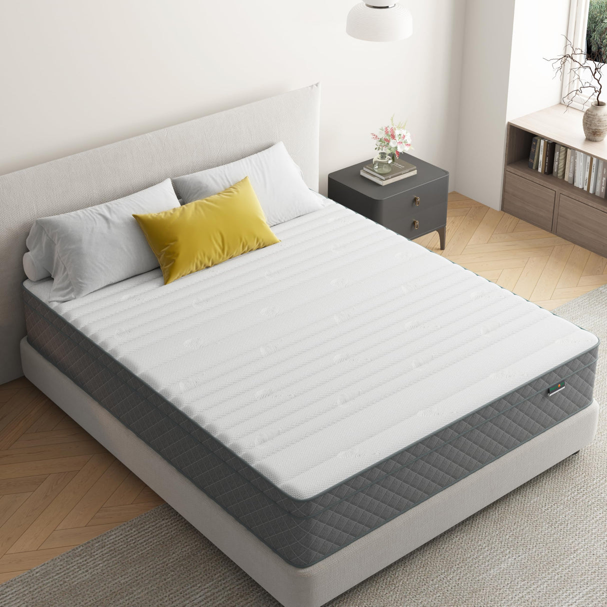 PurrJoys 12 inch Full Mattress, Cooling-Gel Memory Foam and Pocket Spring Full Hybrid Mattress, Medium Firm Feel, Mattresses in a Box, CertiPUR-US Certified PurrJoys