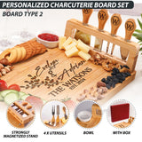 Personalized Charcuterie Board Gifts Set, Custom Large Cheese Board, Charcuterie Board for Wedding, Anniversary, Birthday, Housewarming, Engagement, Party, New Home Gift Couple, Fathers Day, Christmas Generic