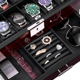ANWBROAD 12 Slot Watch Cases for Men Watch Box with Large Lid Jewelry Box with Watch Storage 2-Tier Paint Surface Watch Holder Organizer for Men Lockable Watch Display Case UJWB001Y ANWBROAD