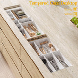 90.6"W Stationary Kitchen Island with Double-layer Countertop, Kitchen Island Storage Cabinet with Adjustable Shelves & 6 Drawers, Island table with Pull Out Spice Rack for kitchen , Dining Room UKAOCAI