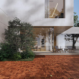 9 PCS Interlocking Deck Tiles 12" x 12"- Acacia Wood Deck Tiles Waterproof - Patio Deck Tiles for Indoor & Outdoor Use, Drainage, Non Slip, Easy Installation (Brown) J CLOVER