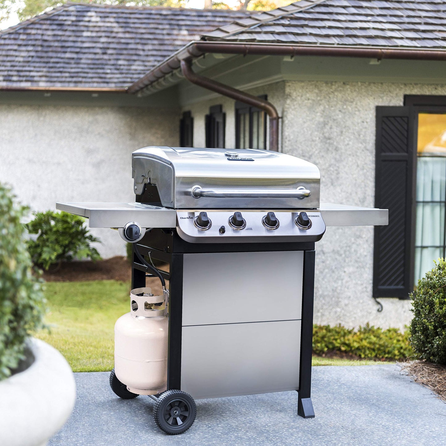 Char-Broil Performance Series Convective 4-Burner with Side Burner Cart Propane Gas Stainless Steel Grill - 463377319