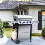 Char-Broil Performance Series Convective 4-Burner with Side Burner Cart Propane Gas Stainless Steel Grill - 463377319 Char-Broil