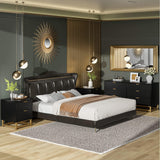 IDEALHOUSE Black 6 Drawer Dresser with Wide Storage, Wood Dresser Chest Organizer with Metal Legs, Modern Dressers & chests of Drawers for Bedroom, Living Room, Hallway IDEALHOUSE