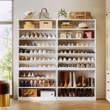 IRONCK Shoe Storage Cabinet, 10-Tier Shoe Organizer for Closet Entryway, Wooden Shoe Rack Holds 36 to 52 Pairs, Adjustable Shelves & Hook, Entryway Furniture Shoe Cabinet IRONCK