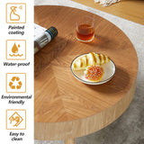 2-Piece Modern Farmhouse Living Room Coffee Table Set, Modern Wood Grain Pattern Natural Wood Finish Side Table and End Table Set for Living Room, Bedroom, Cafe, Office, Wood Color AVZEAR