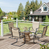 UDPATIO Patio Dining Chairs Set of 4, High Back Patio Chairs in All Weather Breathable Textile Fabric, Outdoor Furniture Chairs for Deck, Lawn, Garden, Backyard (Brown) UDPATIO