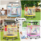 60" Toddler Trampoline for Kids,5FT Upgrade Kids Baby Small Trampoline for Toddlers 1-3 with Safety Enclosure Net,Gifts for Kid 500lbs Suit for Indoor Outdoor CYlively