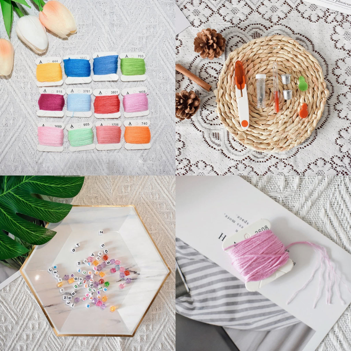 Athena's Elements Embroidery Floss - 276pcs Embroidery Thread and Accessories - Colors are Labeled with Std Codes - Perfect Thread for Cross Stitch, Hand Embroidery Athena's Elements