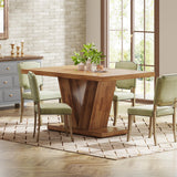 Tribesigns 47-Inch Dining Table for 4, Walnut Brown Kitchen Dinner Table with Heavy Duty Pedestal, Farmhouse Wooden Eating Table for Home, Dining Room, Small Space Tribesigns