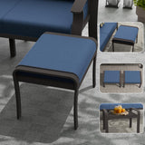 RTDTD Aluminum Patio Furniture Set, 10 Seats Outdoor Patio Conversation Set with Swivel Chair Modern Metal Patio Sectional Sofa with Coffee Table for Patio, Backyard(Navy Blue). RTDTD