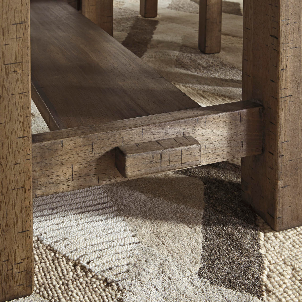 Signature Design by Ashley Moriville Rustic Farmhouse Counter Height Dining Extension Table, Separate Extension Leaves, Seats 8, Wood, 36" W x 86" D x 36" H, Brown Signature Design by Ashley