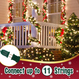 Clear Warm White Christmas Tree Lights - 6.3 ft String of 35 Incandescent Mini Bulbs Multifunctional Lighting Modes, for Decorative, Bedroom, Outdoor, Xmas Twinkle Lights with Green Wire Total 6.6 ft stargo