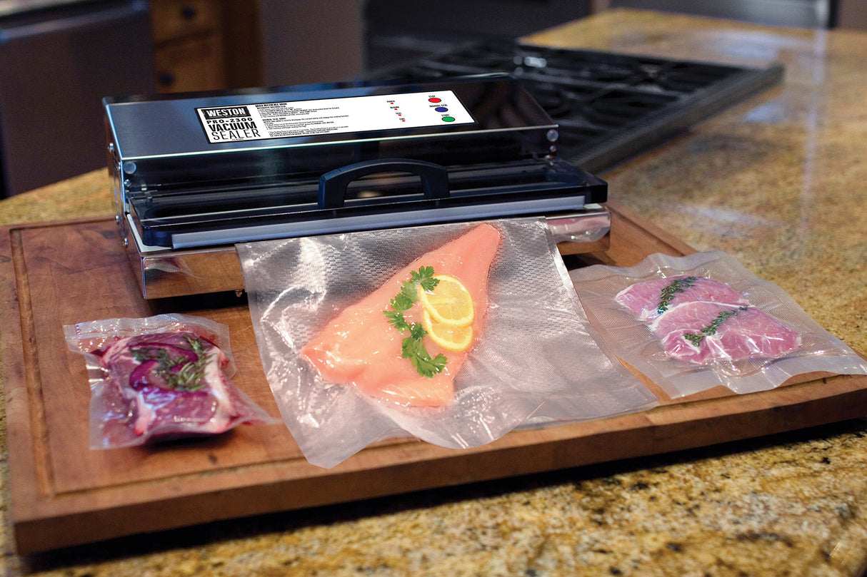 Weston Brands Vacuum Sealer Machine for Food Preservation & Sous Vide, Extra-Wide 5mm Bar for Sealing Bags up to 16" Wide, 935 Watts, Commercial Grade Pro 2300, Stainless Steel (65-0201) Weston