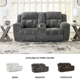 Signature Design by Ashley Frohn Contemporary Manual Reclining Loveseat with Console with Console, Storage and Cup Holders, Gray Signature Design by Ashley