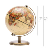 Annova Antique Globe Dia 5.5-inch / 14CM - Educational/Geographic/Modern Desktop Decoration - Stainless Steel Arc and Base - for School, Home, and Office (Antique 5.5“) (Brown-1) Annova