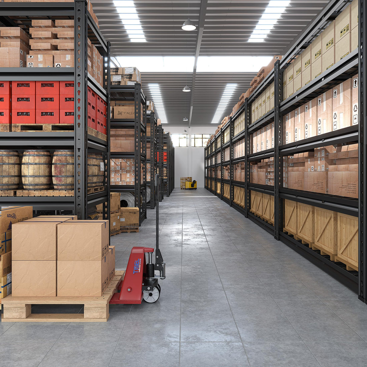 REIBII 48" W Garage Shelving 3000LBS Heavy Duty Storage Shelves, 5 Tier Adjustable Metal Shelves for Storage Rack Industrial Utility Shelf, Garage Storage Shelving Unit, 48" W x 24" D x 72" H REIBII